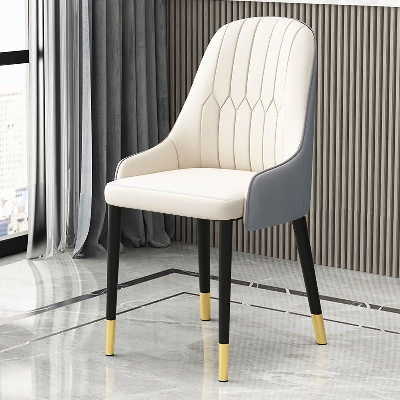 Hotel & home light luxury dining chair - minimalist modern backrest stool, office chair, restaurant leisure chair, dining table chair - metal & other materials
