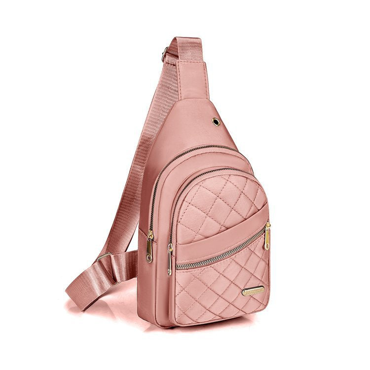 Cross-border simple fashion breast bag women's anti-splashing casual versatile simple messenger bag daily commuting diamond shoulder bag