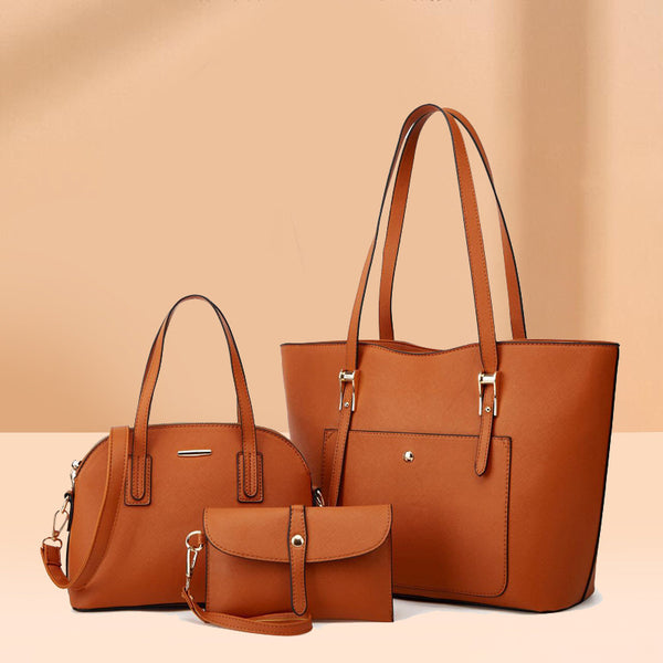 2024 New Mother and Child Bag Three-piece Crossbody Handbag Cross-border Factory PU Women's Bag