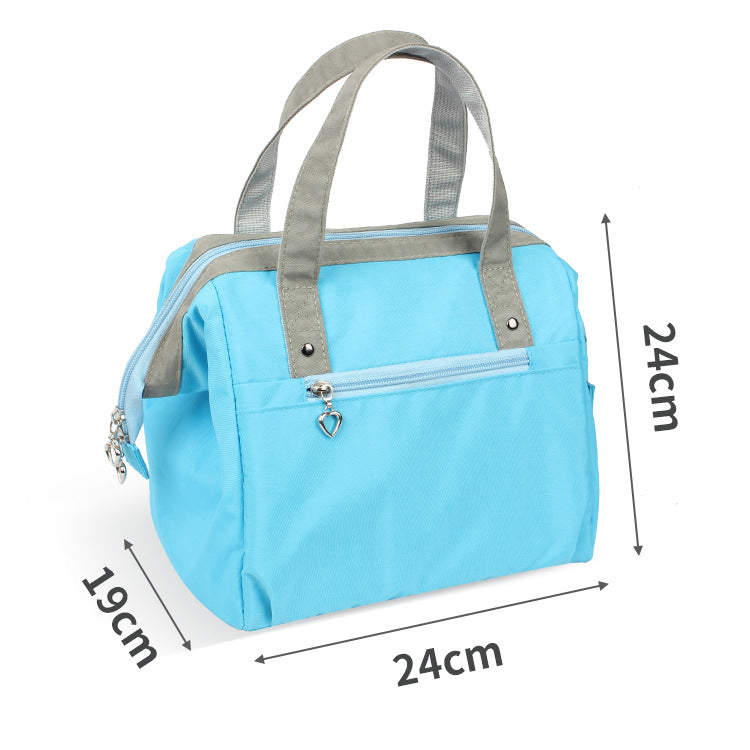 Customized printed logo portable thermal insulation bag aluminum foil thickened hand carry bento bag lunch box bag office workers custom