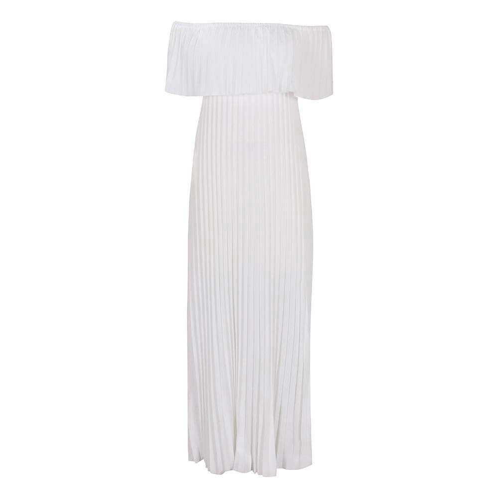 spring new arrival: sexy off-the-shoulder pleated evening gown - european & american style women's dress for cross-border e-commerce