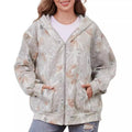 cross-border leaf print hoodie - unisex zip-up 3d printed jacket, casual & versatile, hot seller for international markets