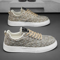 Canvas shoes men's low-top winter2025new arrivalniche style low-top printing sneakers menthick sole sports casualtrendy shoes