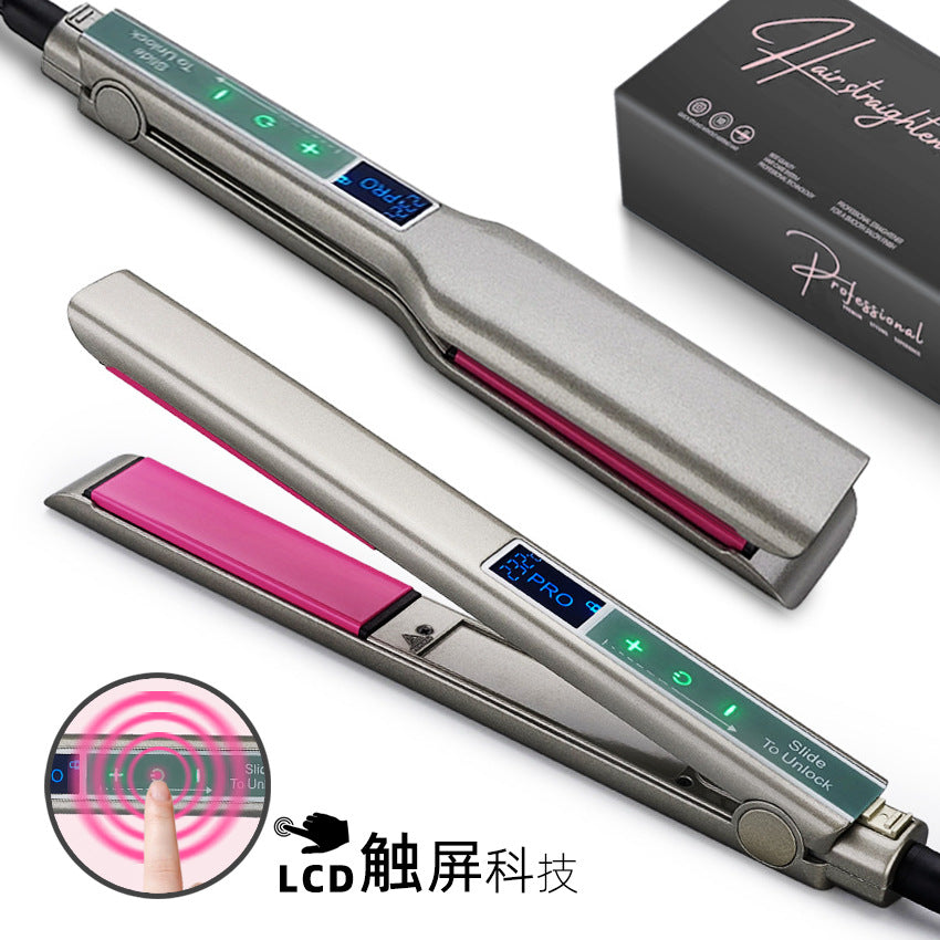 Cross-border touch screen hair straightener Multi-purpose hair straightener Curling iron 2-in-1 Dual-purpose straightener