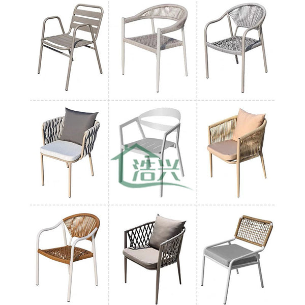 Outdoor leisure woven rattan chair courtyard Internet celebrity outdoor dining chair milk tea shop waterproof sunscreen balcony commercial backrest chair