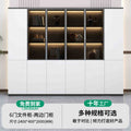 6-door filing cabinet - double-door cabinet (with light strip) warm white + iron gray