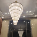 All-copper spanish marble living room chandelier - modern minimalist style for duplex homes, high ceilings, hotel lobbies, and villas