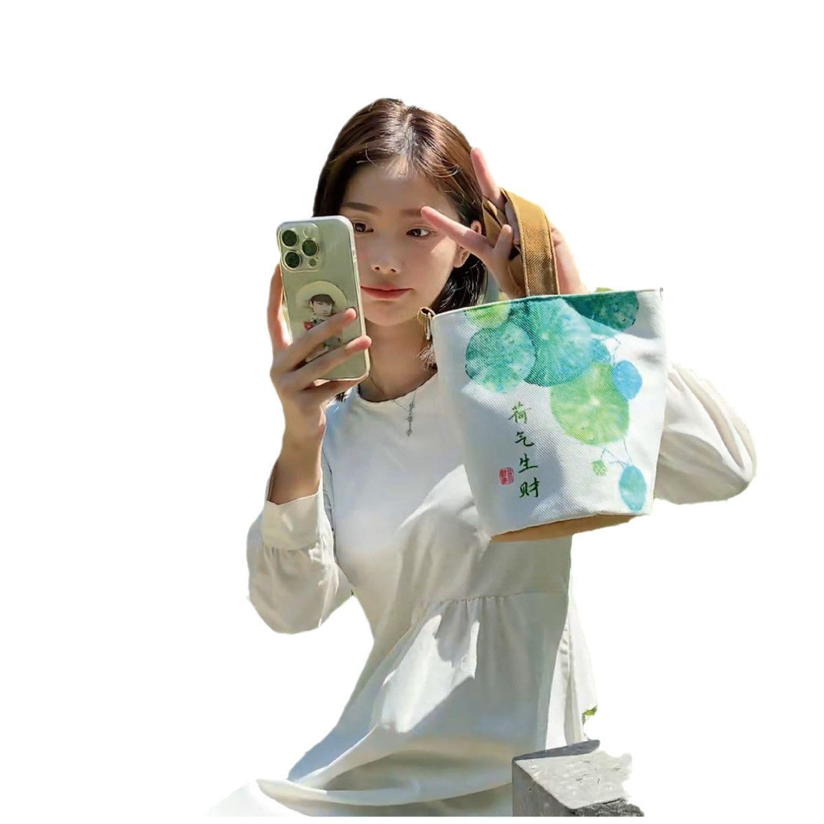 New money bag canvas bag lucky girls messenger handbag storage bag shoulder bag