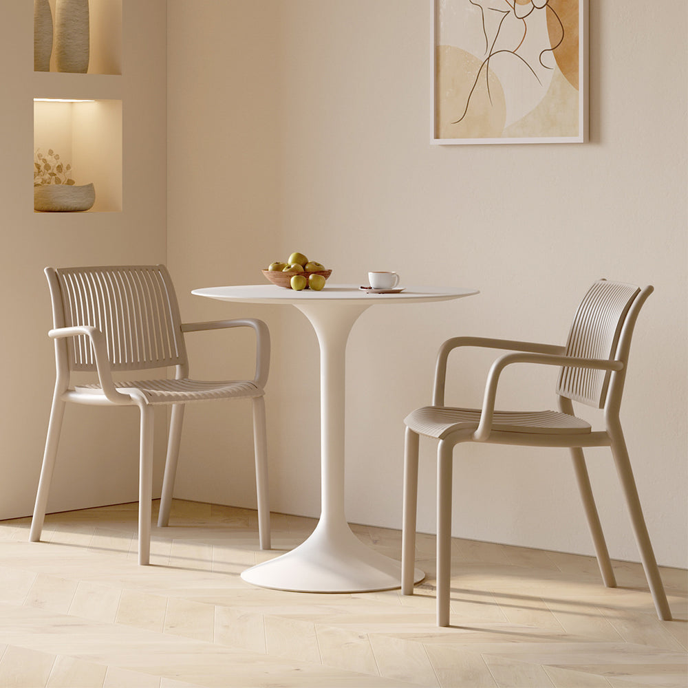 New arrival: thickened modern minimalist nordic dining chair - plastic chair, balcony outdoor vertical stripe leisure chair, stackable waiting chair