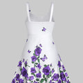 cross-border  european and american women's fashion 3d floral ruched waist dress