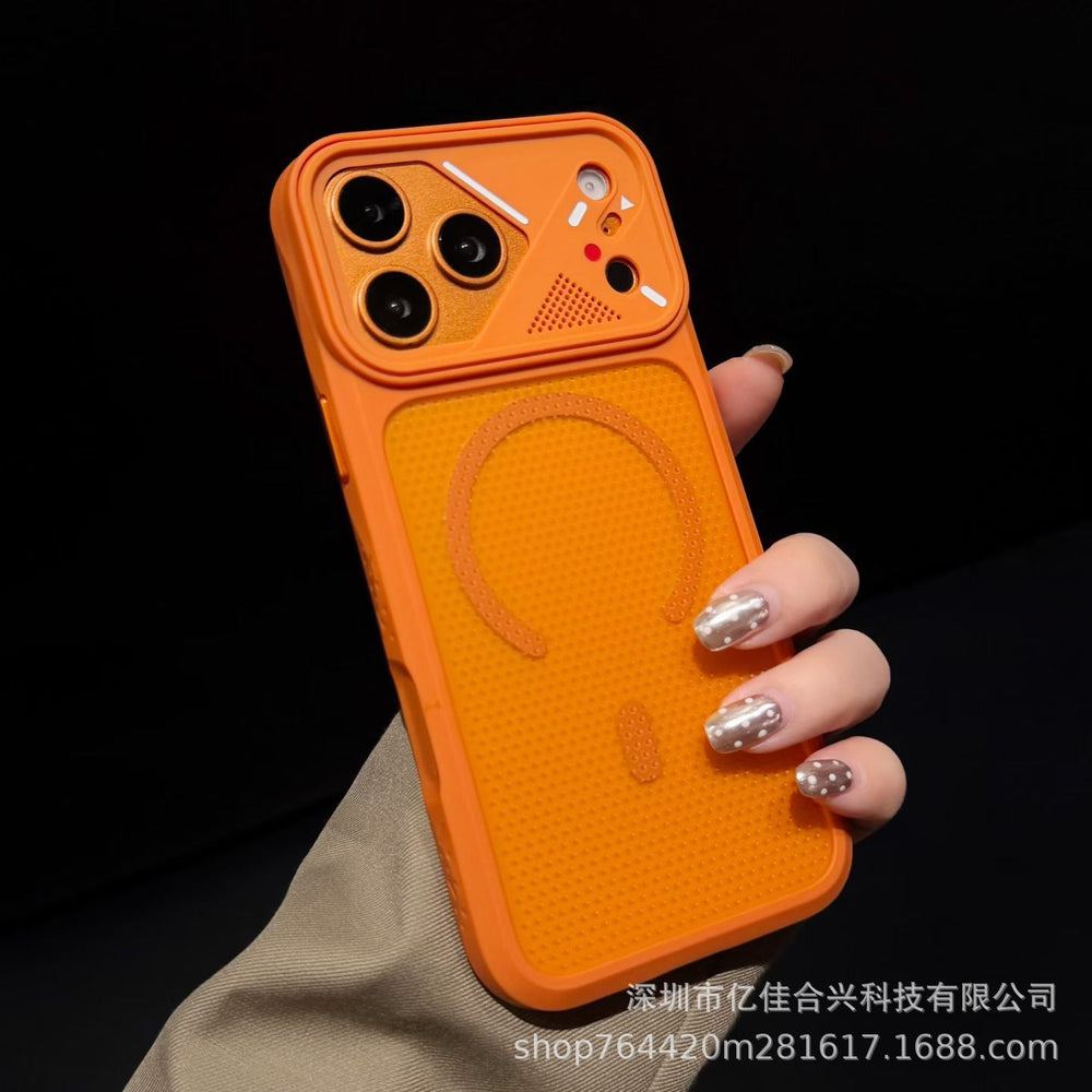 ice armor microporous heat dissipation magnetic suction suitable for iphone17promax mobile phone case apple 16 high-end anti-fall