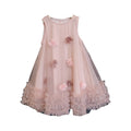 summer girls' sleeveless elegant 3d floral mesh dress - sweet and stylish for little girls