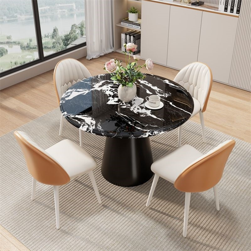 European-style high-end microcrystalline stone slab tabletop commercial negotiation table and chair combination for home restaurant table popular instagram style