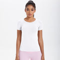 Spring/summer new one-piece knit short-sleeve crew neck sports t-shirt - running, fitness, slim-fit, breathable yoga top for women