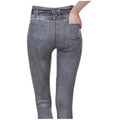 Tv shopping outwearprinting brushed fleece-lined women's imitation denim bottom pants with real flap pocket pants legging