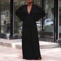 C8538  cross-border plus size women's summer european and american v-neck batwing sleeve loose casual pleated foreign trade dress