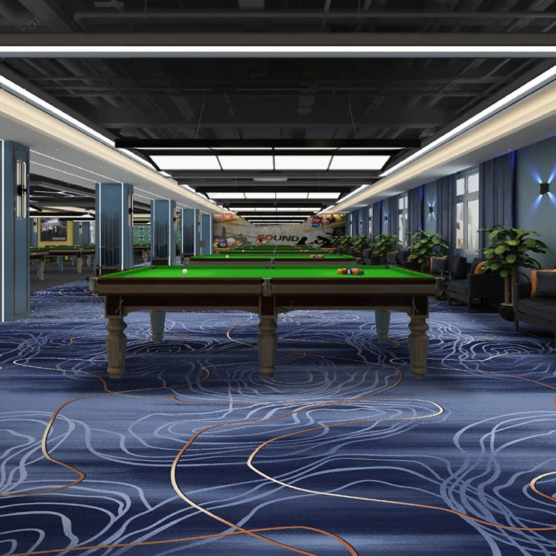 Custom billiard hall carpet - full coverage, printed design, large area, hotel & commercial billiard room nylon fire-retardant b1 carpet