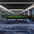 Custom billiard hall carpet - full coverage, printed design, large area, hotel & commercial billiard room nylon fire-retardant b1 carpet