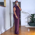 European and american women's clothing  autumn new collection: sweet and fresh stand collar double-breasted blazer and high-waisted straight-leg pants two-piece set
