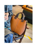 Togo first-layer cowhide large-capacity mother-in-law bag classy hand-carry shoulder crossbody bag women's bag genuine leather bucket bag