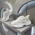 Tire bottom men's shoes winterfashionable brand easiest for matchcasual sneakers running non-slipthick solehidden heelxiaobai daddy shoes