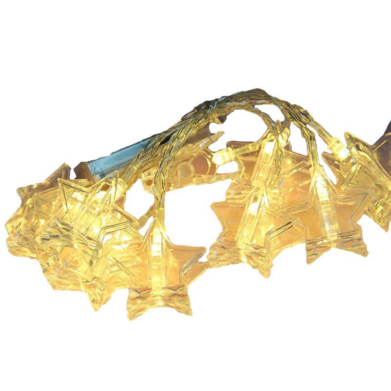 Cross-border hot-selling pentagram LED clip light string, Christmas photo clip decoration light, battery box light string