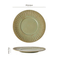 Embossed irregular ceramic steak plate - stylish, high-value, retro striped dinnerware for restaurants and hotels
