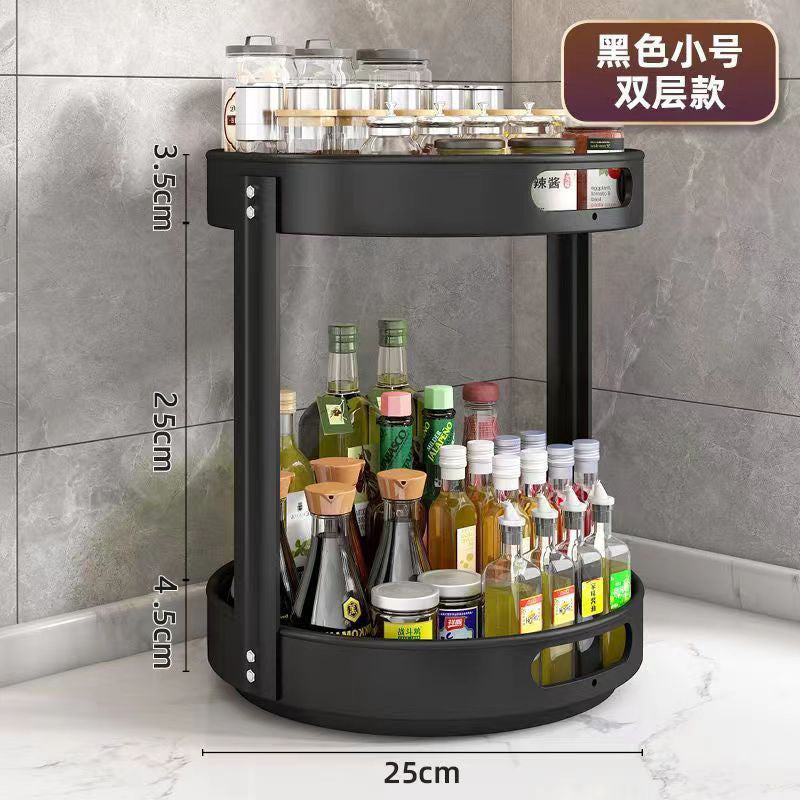 New rotating multi-functional corner shelf for kitchen spices, living room countertops, bathroom makeup storage - medium to tall