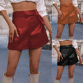 European and american ins style casual shorts for women with zipper style  independent station  hot selling cross-border pu shorts for women