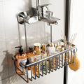 No-drill bathroom shower shelf - over-the-tub organizer for shampoo, soap, and toiletries - shower caddy for bathrooms and shower rooms