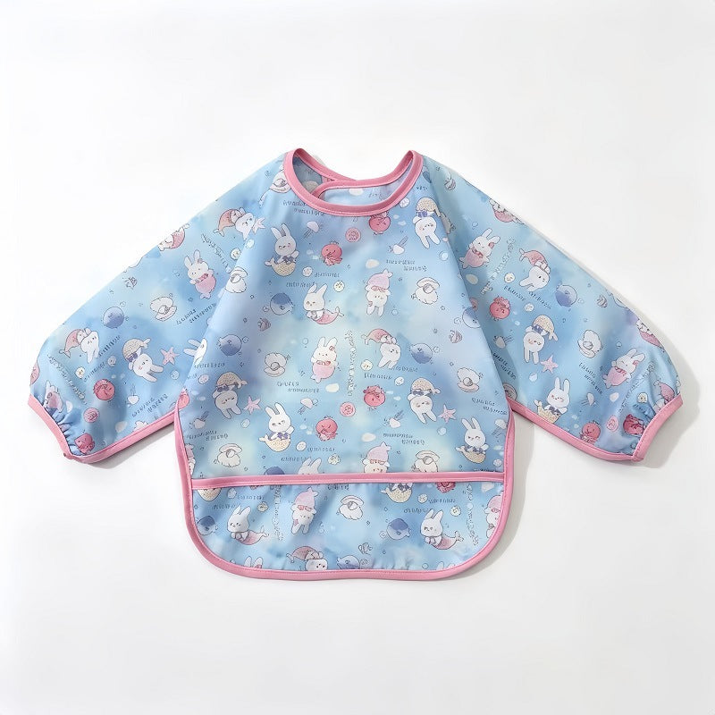 kidslong sleeveswaterproof smock eating bib infant anti-dirty clothing food supplement apron children's painting bib