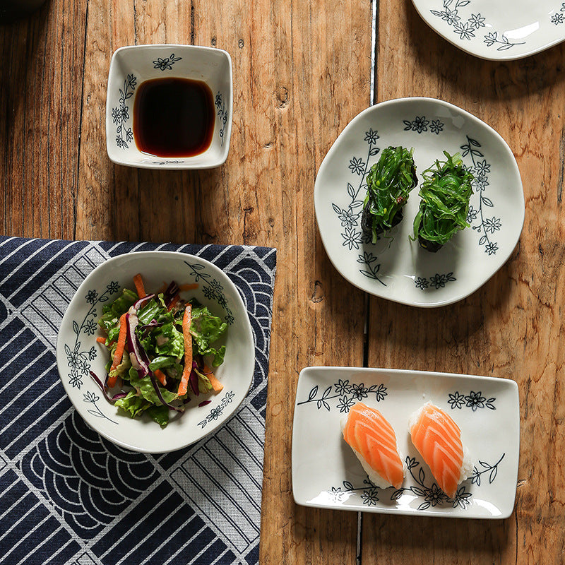 Chinoiserie creative for home ceramic tableware dish high-looking ceramic flavor dish vinegar dish dipping dish underglaze side dish