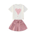 Girls' summer korean style outfit  new casual girl's short sleeve and shorts two-piece set student sweet t-shirt