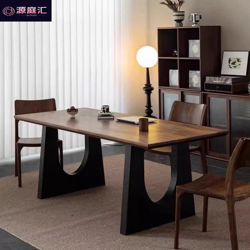 Walnut solid wood dining table long table chair desk workbench for home large board all-in-one conference desk