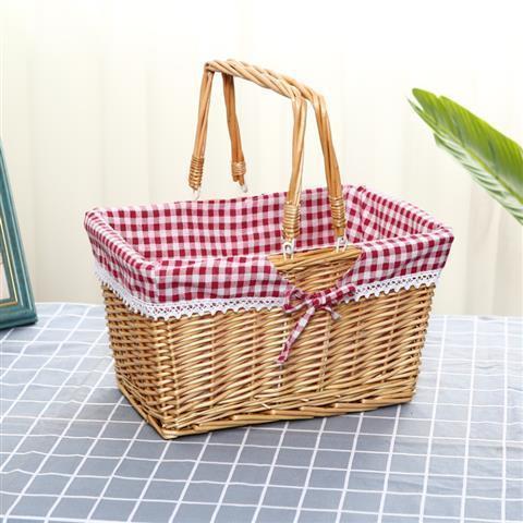 Rattan picnic basket, picking basket, storage basket, shopping basket, bamboo basket, gift basket, wicker fruit basket, hand basket, grocery basket