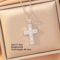 [titanium steel] fashion popular copper inlaid zirconium cross necklace high-end accessible luxury fashion stylish clavicle chain jewelry