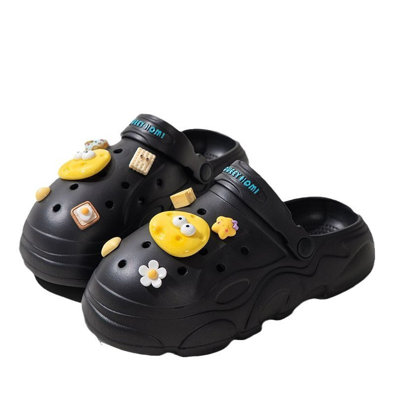 2023 new clogs: chunky platform, height increasing, non-slip, durable, beach-ready, cute cartoon, breathable, closed-toe sandals & slippers for women - summer collection