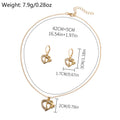 Wholesale heart stud earrings - european & american style cross-border earring jewelry set for women - diamond-accented versatile alloy butterfly sweater necklace - winter collection