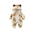 Multi-color baby romper -  autumn/winter collection - thickened winter style - hooded zip-up long sleeve onesie for infants and toddlers