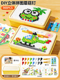 3d mushroom peg puzzle diy craft kit - complete set of materials and tools - birthday gift