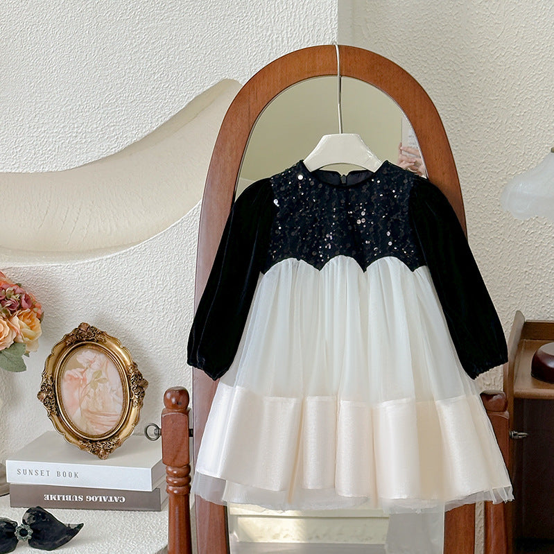 Girls' dress -  spring new collection: classic hepburn style fashionable birthday & first birthday party dress for baby girls, princess style