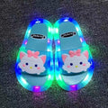 New luminous women's section outwear strawberry vibrating flashing light cool big-eared cat shoes home family style luminous slippers