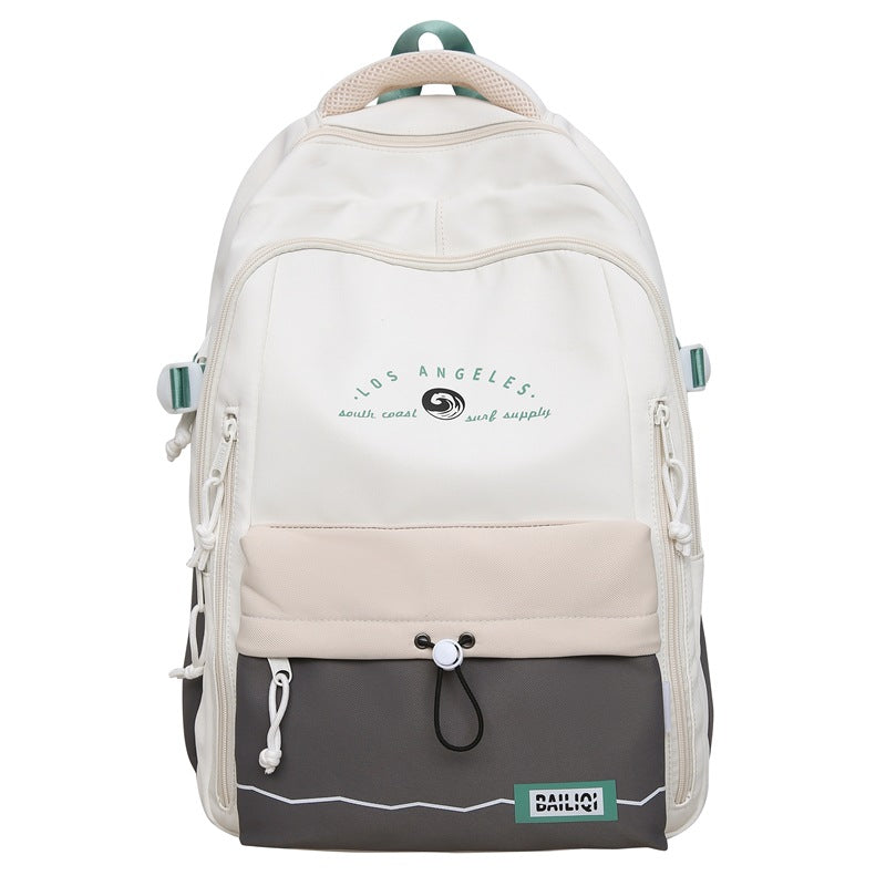 Backpack girl's friend: fresh, japanese-style school backpack - large capacity, cute color block design for middle and high school students