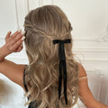 Wholesale bow headbands: european and american cross-border girl's hair accessories - sweet, minimalist, high-end ruffle long flowing headband