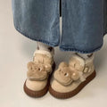 Fashion tribe fleece-lined fluffy snow boots for women, new winter 2026 collection, extra thick warm cotton shoes, non-slip ankle boots