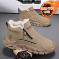 Men's winter slip-ons: new fleece-lined warm cotton shoes, high-top casual sneakers, anti-slip work & safety shoes