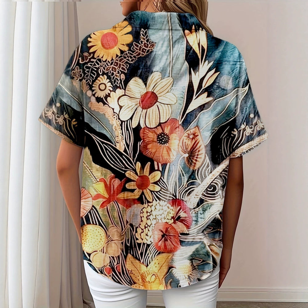 wholesale women's short-sleeved shirts, trendy shirt with hot-selling cross-border print designs, dropshipping available
