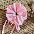 2026new arrival oversized pleated large intestine hair tie super fairy easiest for match double layer headband hair rope head flower hair accessories headwear trendy