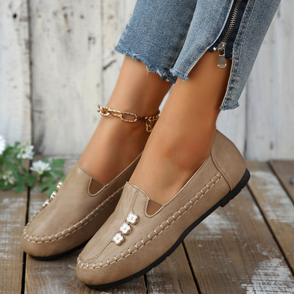 plus sizespring & fallnew arrivalfashioncasualflats lightweight bean shoes cross-border flats stitching women's shoes wholesale