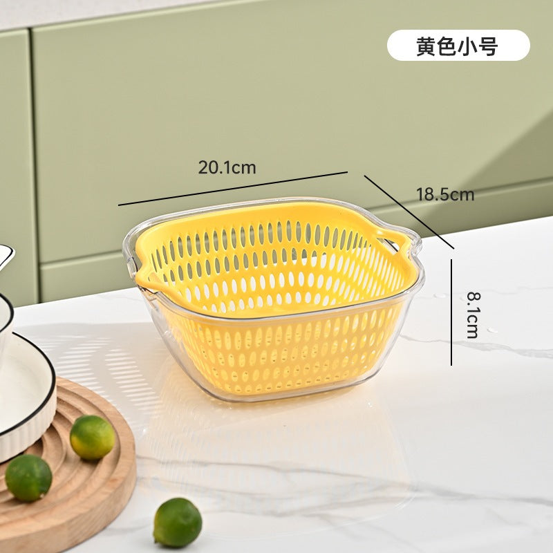 Personalized double-layer sink drain basket six-piece set kitchen living room for home fruit washing plate casual vegetable basket